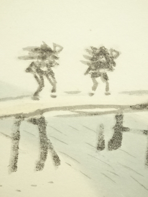 道具 ] - 道具 川合玉堂 渓村彩雨 印刷紙本掛軸（共箱） | ネット